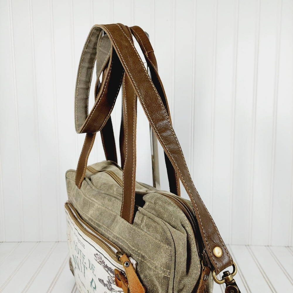 Myra Bag Green and Brown Crossbody Bag - Picture 3 of 11